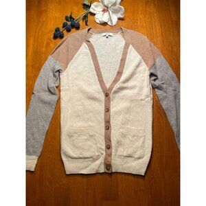 Madewell Womens Merino Wool Colorblock Cardigan Sweater S  Acadamia Corpcore